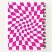 Retro Pastel Hot Pink Controles geplooid Notitieboek (Achterkant)