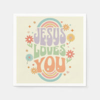 Retro Pastel “Jezus Houdt van Jou” Christelijk Des
