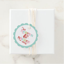 Retro Pastel Kerst Laat de hemel en Natuur zingen Bedankjes Labels
