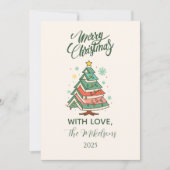 Retro Pastel Kerstboom Feestdagenkaart (Voorkant)