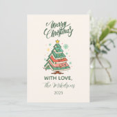 Retro Pastel Kerstboom Feestdagenkaart (Staand voorkant)