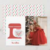 Retro Pastel Kerstmis | Baking Spirits Bright Feestdagenkaart (Voorkant / Achterkant)