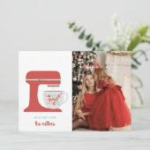 Retro Pastel Kerstmis | Baking Spirits Bright Feestdagenkaart (Staand voorkant)