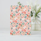 Retro Pastel Kerstmis Bedankkaart (Staand voorkant)