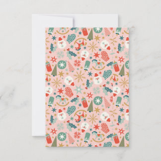 Retro Pastel Kerstmis Bedankkaart