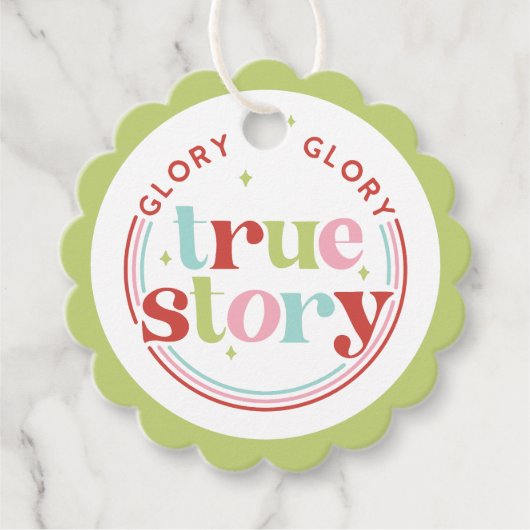 Retro Pastel Kerstmis | Glorie Bedankjes Labels (Voorkant)