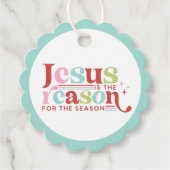 Retro Pastel Kerstmis | Jezus is de reden Bedankjes Labels (Voorkant)