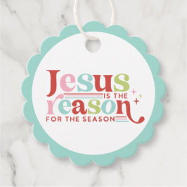Retro Pastel Kerstmis | Jezus is de reden Bedankjes Labels
