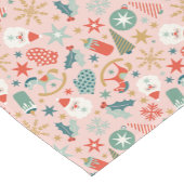 Retro Pastel Kerstmis Korte Tafelloper (Hoek)