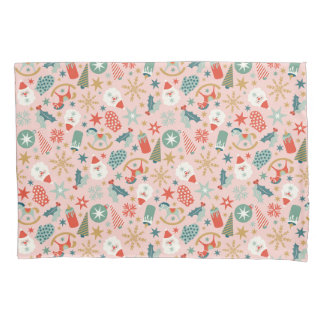 Retro Pastel Kerstmis Kussensloop