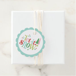 Retro Pastel Kerstmis | Laat het sneeuwen Bedankjes Labels