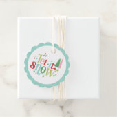 Retro Pastel Kerstmis | Laat het sneeuwen Bedankjes Labels (In situ)