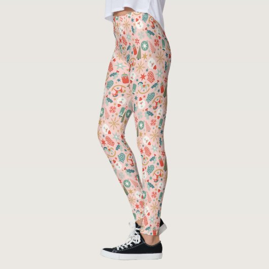 Retro Pastel Kerstmis Leggings (Links)