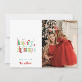 Retro Pastel Kerstmis | Prettig Kerstfeest Feestdagenkaart
