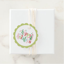 Retro Pastel Kerstmis PRETTIGE FEESTDAGEN | Bedankjes Labels