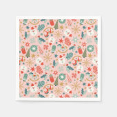 Retro Pastel Kerstmis Servet (Voorkant)