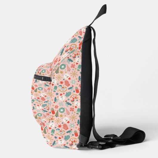 Retro Pastel Kerstmis Sling Bag (Rechts)
