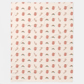 Retro Pastel Kerstmis Smile Emoticons Groovy 70th Fleece Deken (Voorkant)