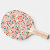 Retro Pastel Kerstmis Tafeltennisbatje (Zijkant)