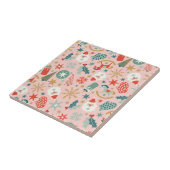 Retro Pastel Kerstmis Tegeltje (Zijkant)