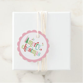 Retro Pastel Kerstmis | Vrolijk kerstfeest Bedankjes Labels