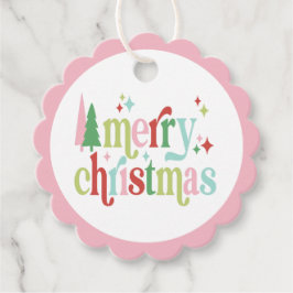 Retro Pastel Kerstmis | Vrolijk kerstfeest Bedankjes Labels