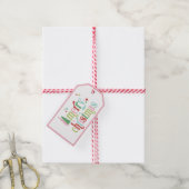 Retro Pastel Kerstmis | Vrolijk kerstfeest Cadeaulabel (Met Touw)