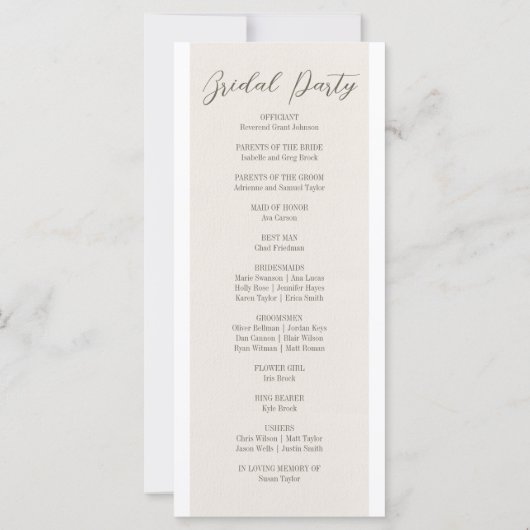 Retro pastel kleur Daisy bruiloft programma's (Achterkant)