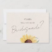 Retro Pastel Kleur Daisy Wedding Bridesmade Kaart (Voorkant)