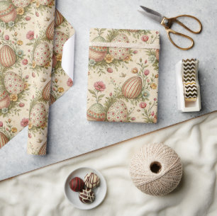 Retro pastel kleuren Paaseieren inpakpapier