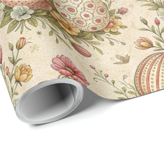 Retro pastel kleuren Paaseieren inpakpapier (Rol Hoek)