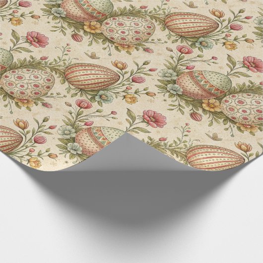 Retro pastel kleuren Paaseieren inpakpapier (Hoek)