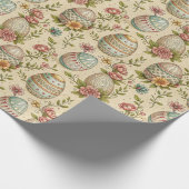Retro pastel kleuren Paaseieren inpakpapier (Hoek)