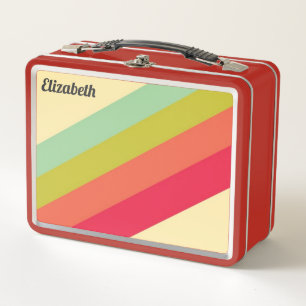 Retro Pastel Kleuren Regenboog Gepersonaliseerde N