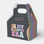 Retro pastel kleurrijke moderne verjaardagstijd bedankdoosjes (Achterkant)