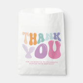 Retro pastel kleurrijke moderne verjaardagstijd bedankzakje (Voorkant)