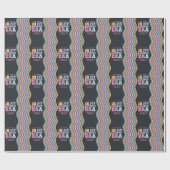 Retro pastel kleurrijke moderne verjaardagstijd cadeaupapier (Vlak)