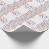 Retro pastel kleurrijke moderne verjaardagstijd cadeaupapier (Hoek)