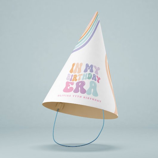 Retro pastel kleurrijke moderne verjaardagstijd feesthoedjes