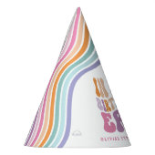 Retro pastel kleurrijke moderne verjaardagstijd feesthoedjes (Links)