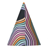 Retro pastel kleurrijke moderne verjaardagstijd feesthoedjes (Achterkant)