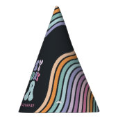 Retro pastel kleurrijke moderne verjaardagstijd feesthoedjes (Rechts)