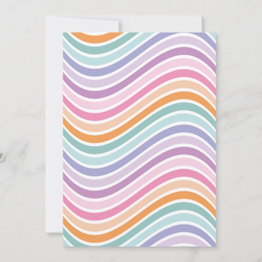 Retro pastel kleurrijke moderne verjaardagstijd kaart (Achterkant)