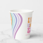 Retro pastel kleurrijke moderne verjaardagstijd papieren bekers (Voorkant)