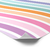 Retro pastel kleurrijke moderne verjaardagstijd poster (Hoek)