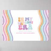 Retro pastel kleurrijke moderne verjaardagstijd poster (Voorkant)