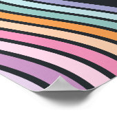 Retro pastel kleurrijke moderne verjaardagstijd poster (Hoek)