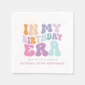 Retro pastel kleurrijke moderne verjaardagstijd servet (Voorkant)