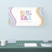 Retro pastel kleurrijke moderne verjaardagstijd spandoek (Beurs)