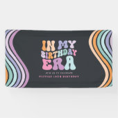 Retro pastel kleurrijke moderne verjaardagstijd spandoek (Horizontaal)